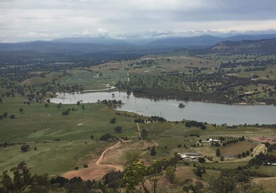 view across Lake Eildon from summit of South Pap